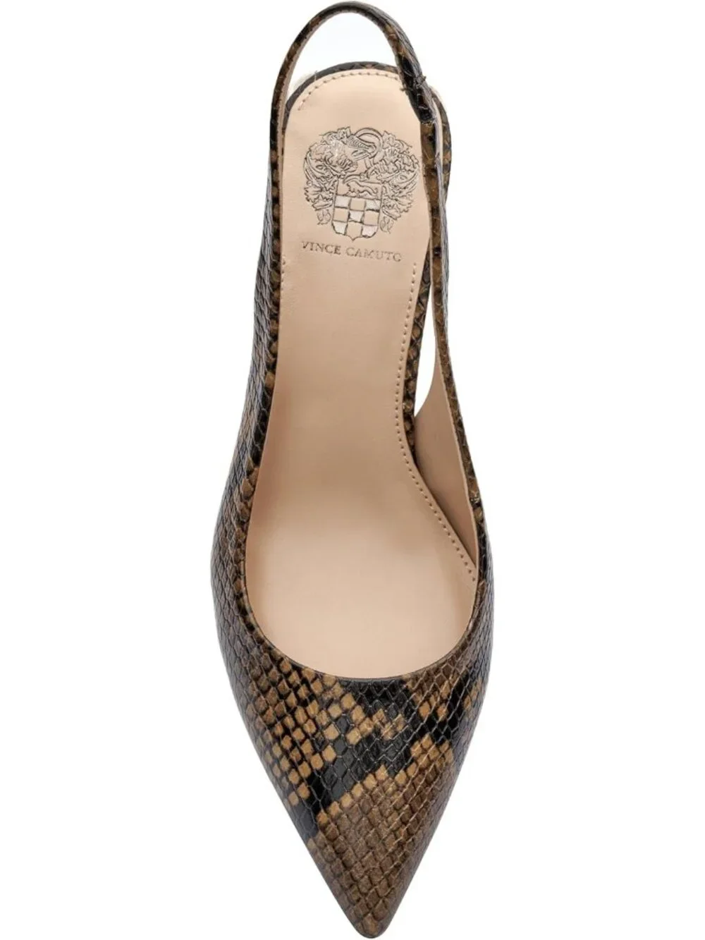 Women's Barn Brown Comfort Pointed Toe Hamden Slingback Pump Block Heel Shoes